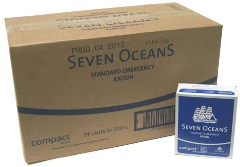 Seven Oceans 2 Month Survival Food Pack - 24x 500 g Longevity Emergency Cookies