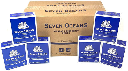 Seven Oceans 2 Month Survival Food Pack - 24x 500 g Longevity Emergency Cookies