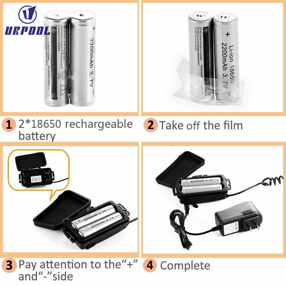 Forlygte 5W - Genopladelige batterier