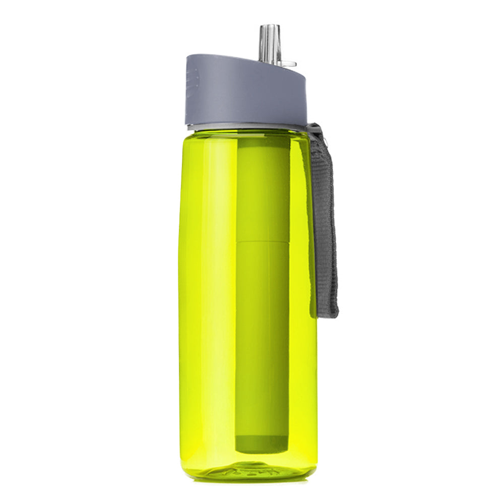 Filterflaska med sugrör - Vattenreningsfilter - Vattenflaska 550ml - BPA Fri - Water Bottle With Straw