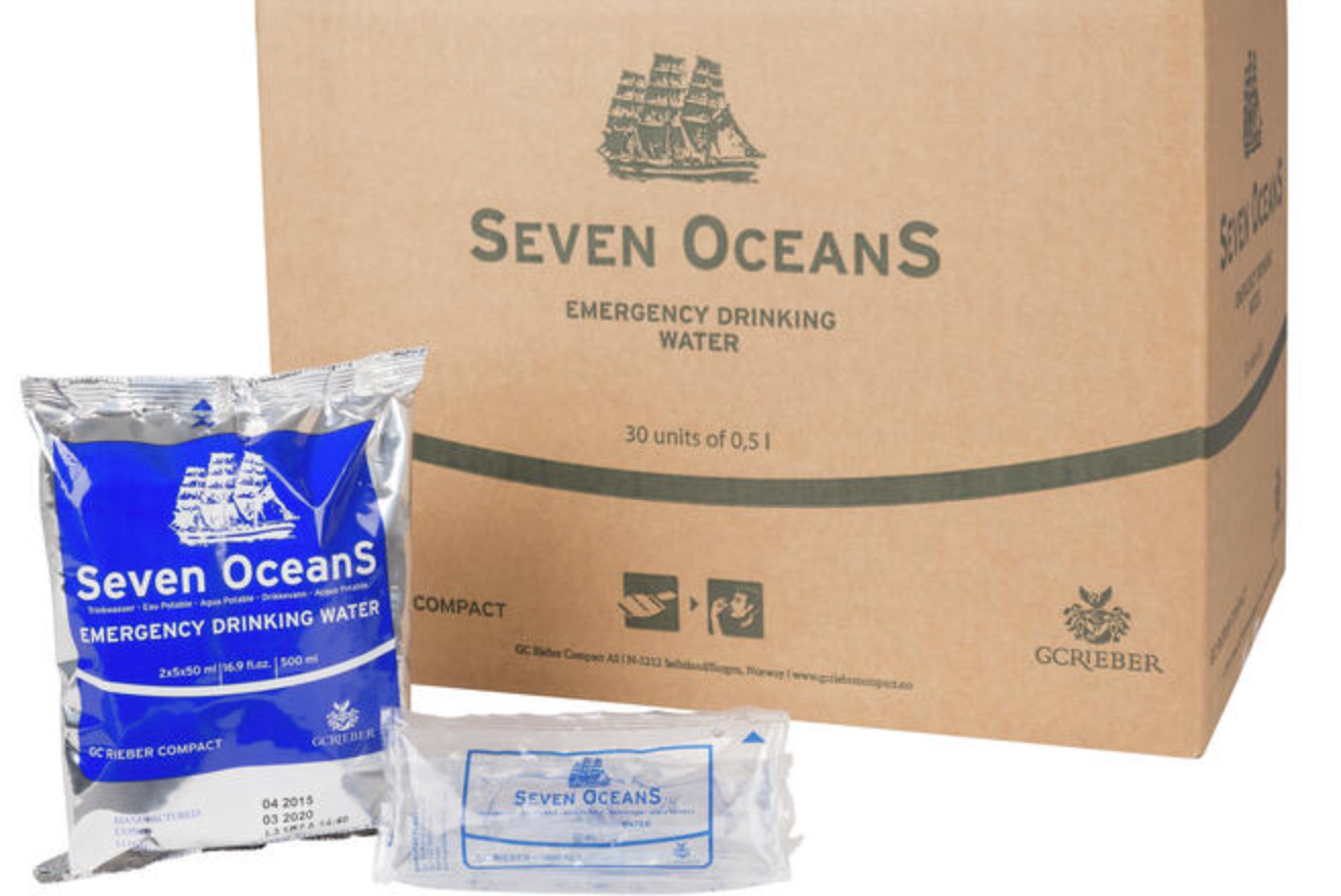 Seven OceanS ® Emergency Drikkevand - Drikkevand med lang holdbarhed - 500ml