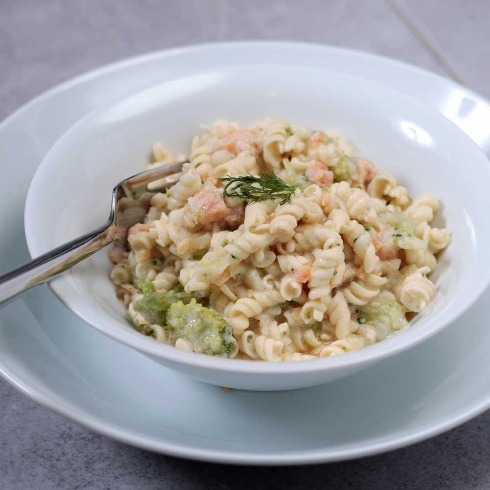 Pasta med laks og broccoli dåse 8 portioner - Frysetørret - Laks og Broccoli Pasta dåse - Brænd din tilberedning. ca. 25 års holdbarhed. 