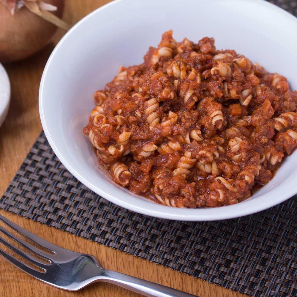 Pasta Bolognese dåse 8 portioner - Frysetørret - Pasta Bolognaise dåse - Giv brændstof til din tilberedning. ca. 25 års holdbarhed.