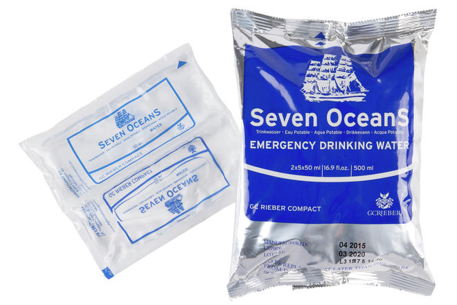 Seven OceanS ® Emergency Drikkevand - Drikkevand med lang holdbarhed - 500ml