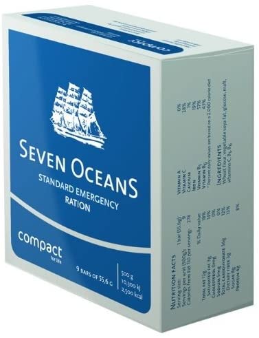 Seven Oceans 2 Month Survival Food Pack - 24x 500 g Longevity Emergency Cookies